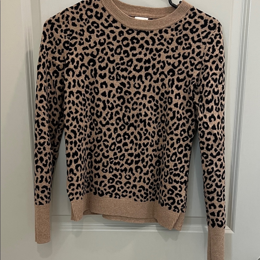 a new day Animal Print Crew Neck Sweater - Brown and Black